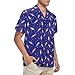 Century Star Mens Hawaiian Shirts Floral Casual Button-Down Shirts Short Sleeve Tropical Summer Shirts for Men Blue Fireworks Tube Large