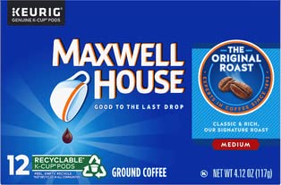 Maxwell House, K-Cup Single Serve Coffee, 12 Count, 3.7oz Box (Pack of 3) (Original Roast)