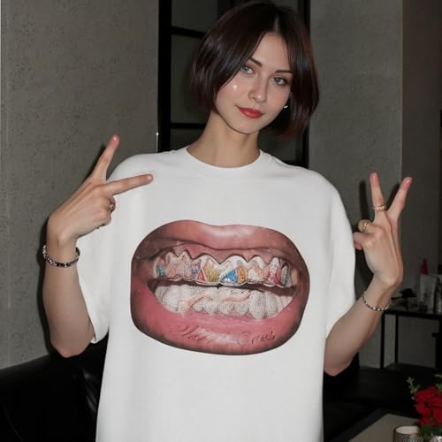 Men's Vintage Hip Hop Portrait Print T-Shirt Oversize Washed Cotton Crewneck Rapper Short Sleeve Top3