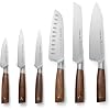 Schmidt Brothers - Delta Series - 7-Piece Walnut Knife Set, High-Carbon Stainless Steel Cutlery with Natural Walnut Knife Block
