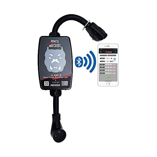 Power Watchdog PWD50EPO, Bluetooth Surge Protector with Auto Shutoff, 50 Amp, Portable