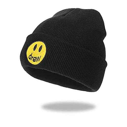 gtdvnyi Smiley Winter Knitted Cuffed Beanie Cuff Skull Cap Knitted Hat,Warm Knit Caps for Men & Women Black