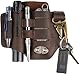 VIPERADE PJ16 Leder EDC Tasche Organizer Taktischer Multitool Halter mit Schlüsselbund Gürtelschlaufe Stifthalter für Taschenlampe Werkzeuge Outdoor Camping - Braun