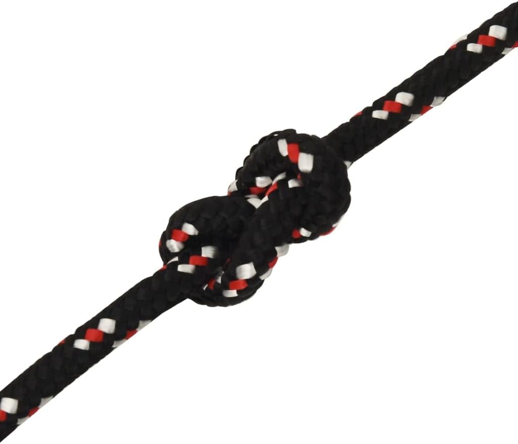 vidaXL Boat Rope Black 0.47" 82.0 ' Polypropylene