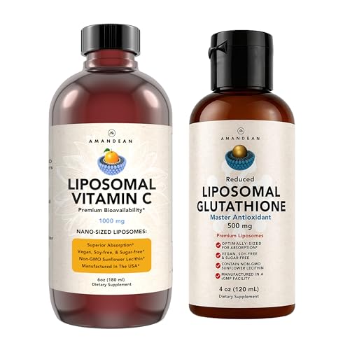 AMANDEAN Antioxidant Bundle — Liposomal Vitamin C Quali-C 1000 mg + Liposomal Glutathione Setria 500 mg