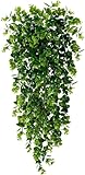Tdas Artificial Hanging Plants Leaves Eucalyptus Ivy Garlands Plant Greenery Vine Creeper Home Decor Door Wall Balcony Decoration Party Festival - 1 Pcs (Green)