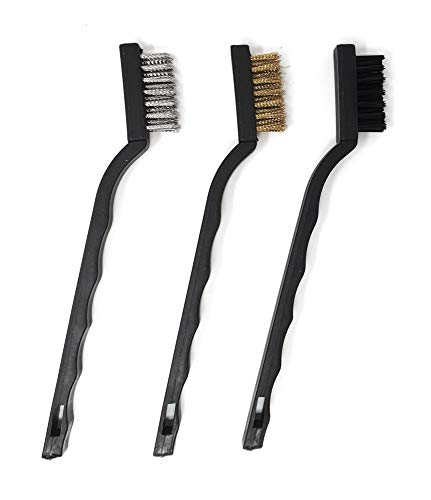 3'lü set Mini-fırça pirinç paslanmaz çelik naylon Rost renk metal temizleyici kir, kaynak Schlacken ter Rost temizliği için kullanışlı