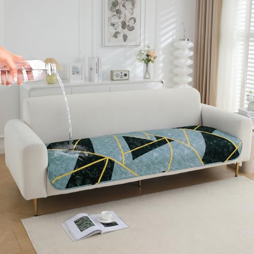 Image of HOKIPO 'Elira Series' Water Repellent + Waterproof Quilted Sofa Mats | Make Your Own Sofa Cover Set | Length 70cm - Multicolor Abstract Geometry (AR-5242-C10)