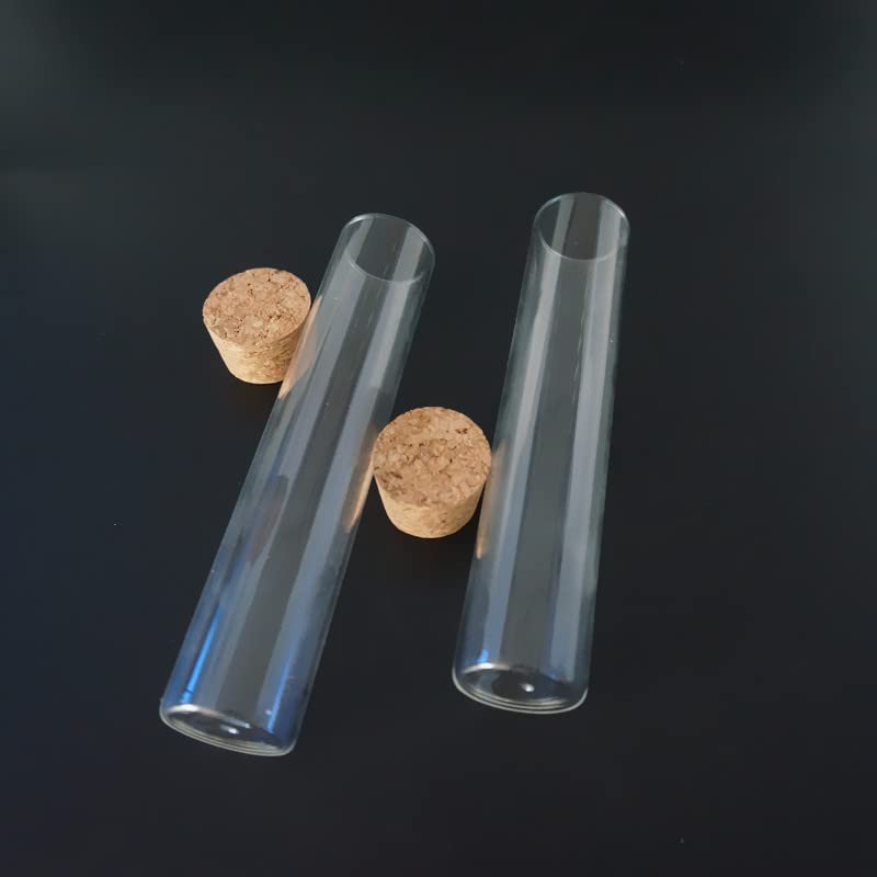 5pcs/lot 30x150mm Transparent Glass Flat Bottom 80ml Test Tubes with Cork Stopper for School/Laboratory Glassware