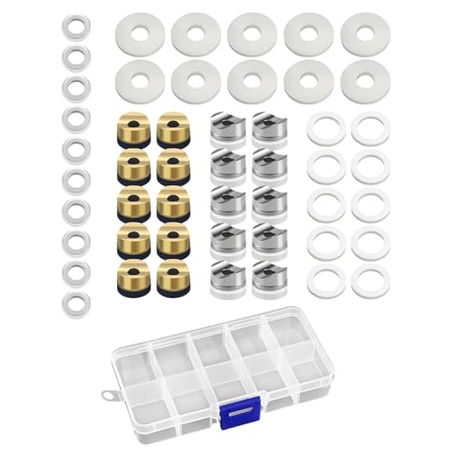 50 Pcs Airless Showerer Replacement Gaskets 5 Model Varieties Tool Complimentary Installation Impermeable Sealing Washers for Paint Showerer Addons Outlet Seal Washer Repair Set