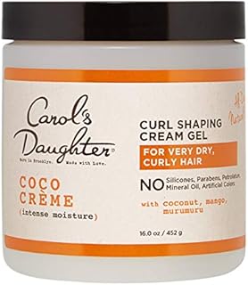 Carol’s Daughter Coco Creme Curl Shaping Cream Gel, with Coconut Oil, Coconut Milk, Silicone Free, Paraben Free Hair Gel for Curly Hair , Mineral Oil Free, for Very Dry Hair, 16 Oz