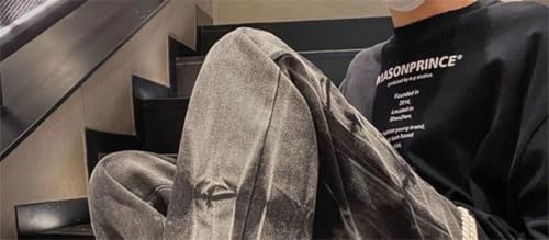 Man Loose Cowboy Pants Baggy Trousers Wide Leg Kpop Casual Jeans3