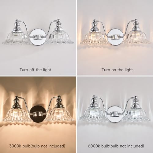Image of XIEDUN Chrome Vanity Light Chrome Bathroom Lights Vanity Lights for Bathroom Light Fixtures