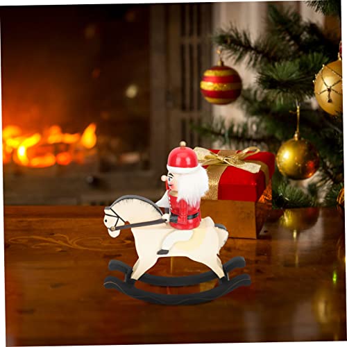 Gafoki 3Pcs Nutcracker Soldier Para Mesa De Christmas Decor Christmas Nutcracker Figure Rocking Horse Decor Desktop Nutcracker Craft Xmas Table Ornament Wood Nutcracker #TOP7