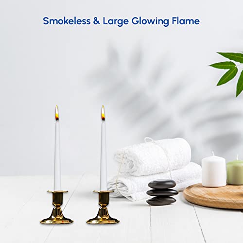 1ABOVE 50 Pack Tapered Dinner Candles | Unscented - Slow Burning Candles | Multi-Purpose | Smokeless Candles (White) - Image 6