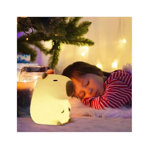 Luminária de Silicone Capivara Capybara - Luz Noturna LED Recarregável USB Decoração Quarto - Night