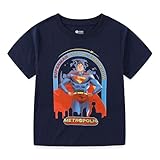 WARNER BROS Superman Boys Short Sleeve T-Shirt for Big Kids Blue