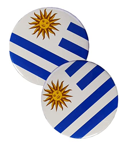 Vmcoatdu Round Uruguay Flag International Travel Big Pins Alloy Heat Transfer Printing Made Metal Souvenir For Hat Clothes Backpack #TOP1