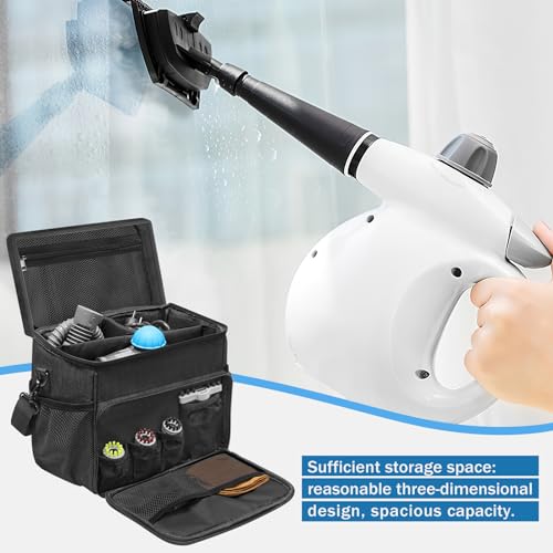 ORKELS Adjustable Carry Bag for Bissell SteamShot 39N7V/39N7A - Storage Bag with Multiple Compartments & Extra Pockets for Accessories - Handheld Steam Cleaner Organizer, Black - Thumbnail 7