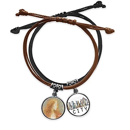Peinture à l'huile bracelet corde main chaîne cuir Sidi
