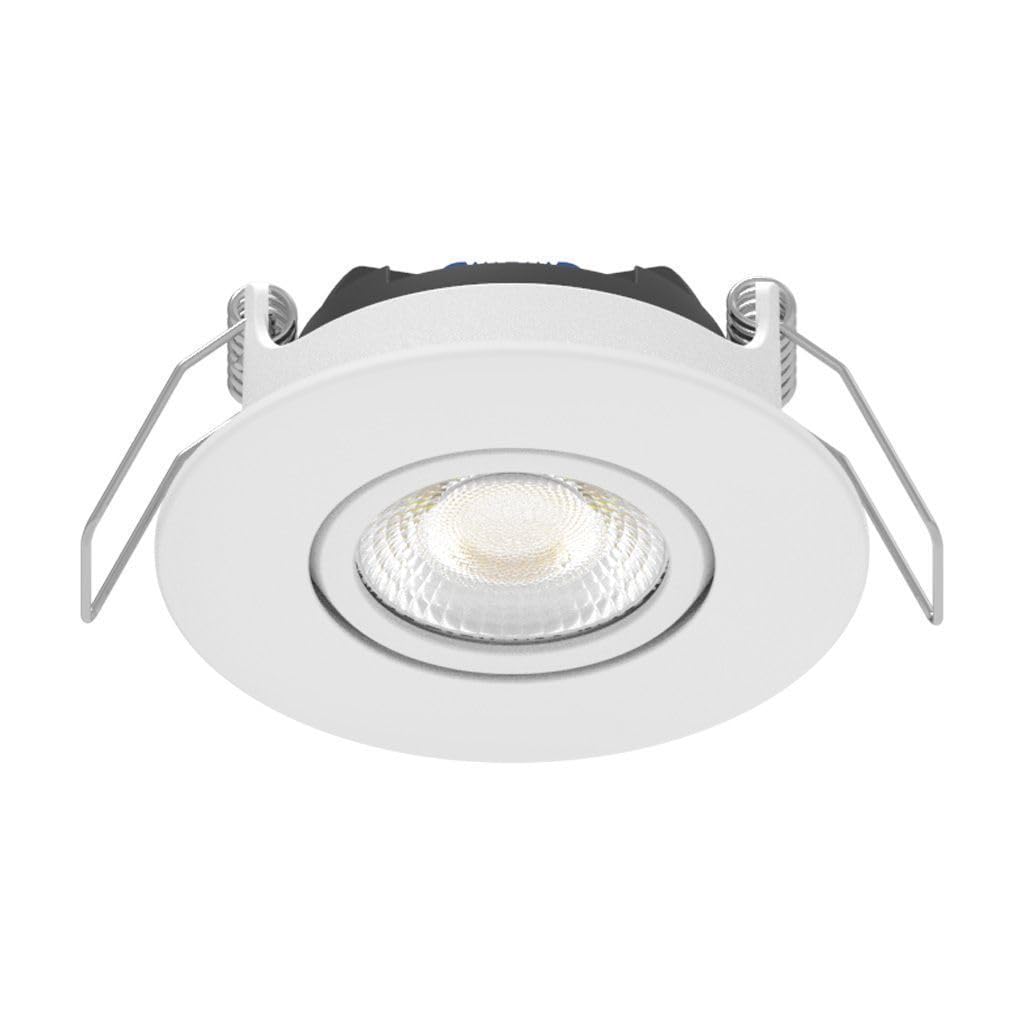 Arum LIGHTING - Lot de 10 Spots LED Encastrables LEO 5W (530 Lm), Orientables, Dimmables, 3 Teintes CCT (2700K-4000K), Étanche IP65, Isolable RT2020, Plafond Salle de Bain et Cuisine