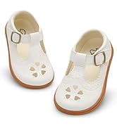 LeIsfIt Toddler Girl Mary Jane Dress Shoes Wide Ballet Flats for Girls Party School Wedding Churc...