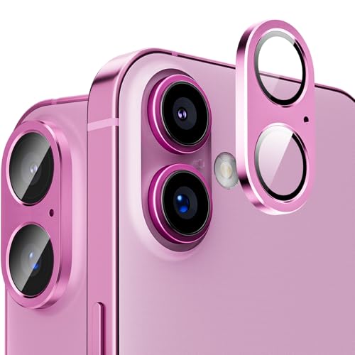 Podick カメラカバー iPhone 16/16 Plus用 カメラ保護 アイフォン16/16プラス 対応 レンズカバー 全面保護 9H強化ガラス アルミ合金 耐衝撃 キズ防止 高透過率 黒縁取り 露出オーバー防止 防滴 防塵 貼り付け簡単 自動吸着