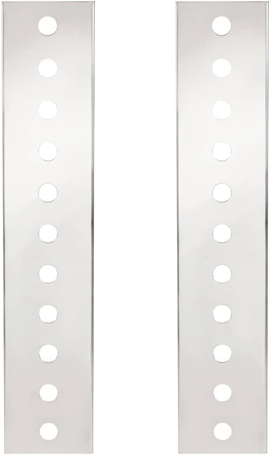 United Pacific 30069 Light Bar Bracket, Air Cleaner Bracket Only, Front, Stainless, 22 Mini Light Cut-Outs, for Peterbilt