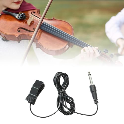 Violin Pickup Piezo Contact Microphone Clip On 2.32 Meters Audio Cable for Acoustic Guitar and String Instruments
