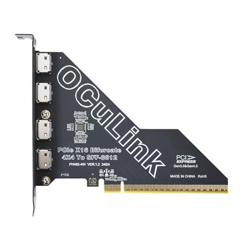 Image of Gen4 PCIe to Oculink SFF-8612 Adapter SFF-8611 External Graphics Card for GPU Dock, eGPU, NVMe SSD (PCIe x16 to Oculink)