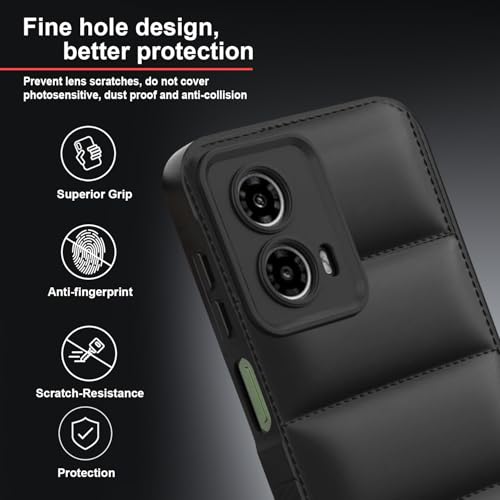 Image of TRUEUPGRADE Designed for Motorola Moto G34 / G45 5G Back Cover | Camera Bump & 360 Flexible Puff Armor Protection | Matte Soft Shock Proof Rubberised Back Case Cover (Black)