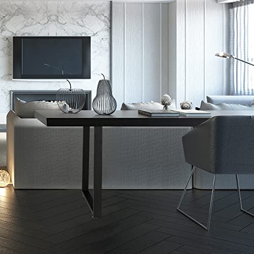 Image of Metal Table Legs Desk Legs, Heavy Duty Square Tube Iron DIY Furniture for Dining Table, Coffee Computer Desk, Workbench, Meeting Room 28 inchH x 17.7 inchW(28 /'', Rectangle 4x2cm), T-01
