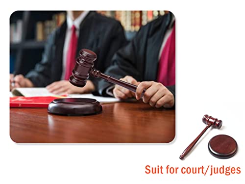 Image of Black Gavel and Block Set, 2-Piece, Traditional Wooden Gavel Set for Judge, Lawyer, Student, Auction, Court and Gifts