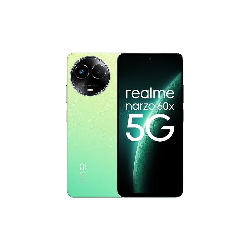 realme narzo 60X 5G（Stellar Green,6GB,128GB Storage ） Up to 2TB External Memory | 50 MP AI Primary Camera | Segments only 33W Supervooc Charge