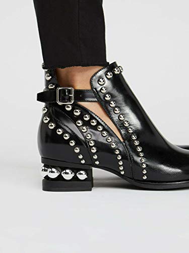 Jeffrey Campbell Womens Rylance Studded Black Box Silver Boot - 9 #TOP6