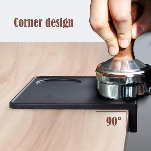 DHSUN Tapis de tamper avec protection des bords de table - Tapis de tampon antidérapant - Fabriqué en silicone - Accessoire Barista avec poche pour le filtre Porta - Accessoire idéal pour porte-filtre – vue 4