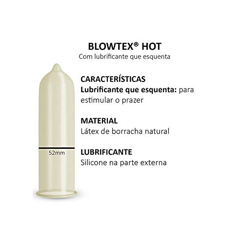 Kit c/ 5 Pacotes Preservativo Blowtex Hot c/ 3 Un Cada