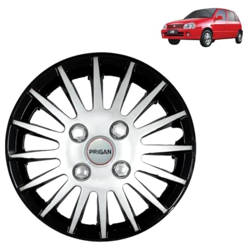 Image of Prigan Zen Black Silver Wheel Cover 12 inch for Zen (Set of 4 Pcs) (Press Fitting) Model- Camry DC 12