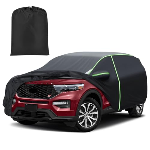 Image of Mixsuper Liner Car Cover for Ford Explorer 1995-2026, 7 Layers Full Car Cover All Weather Car Covers for Explorer, Waterproof Outdoor Cover with Zipper Door Reflective Strips