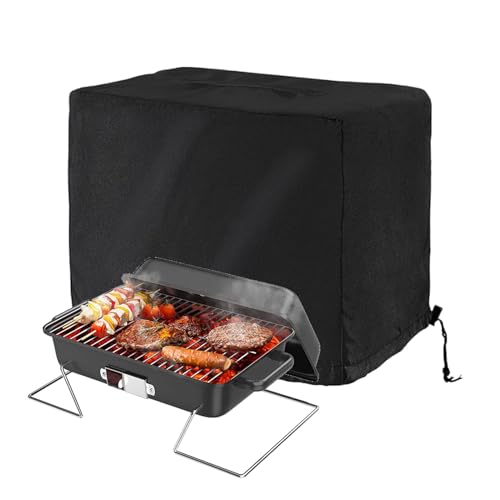 Funda para Parrilla Barbacoa,Protector Impermeable para Barbacoa Exterior | Funda Portátil Anti-UV para Parrilla De Carbón - para Playa Cocina Bar Jardín Fiesta Exterior Camping Asado Al Aire Libre