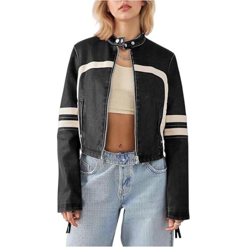 Blouson courte pour femme idéale pour vos sorties moto décontractées en automne et printemps