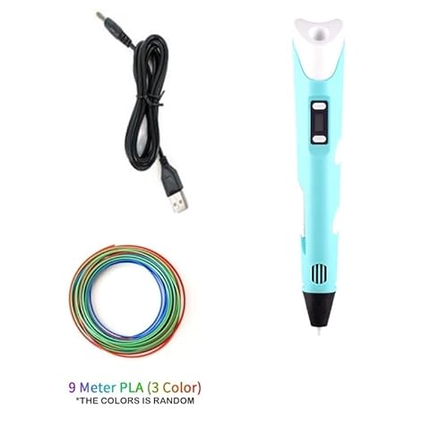 Caneta de impressão 3D, 246FT Caneta 3D com 15 cores com recarga de filamento PLA de carregamento US