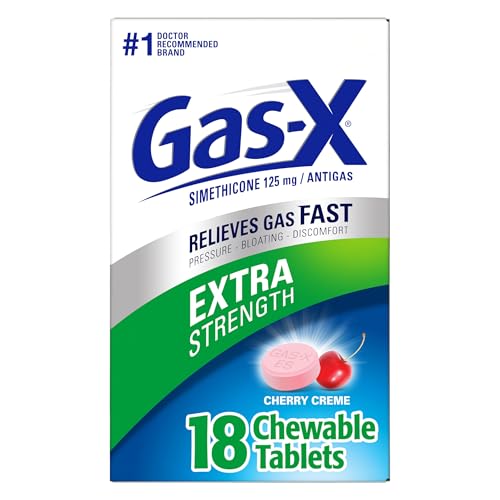 Gas-X Extra Strength Chewable Gas Relief Tablets with Simethicone 125 mg Cherry 18 Count