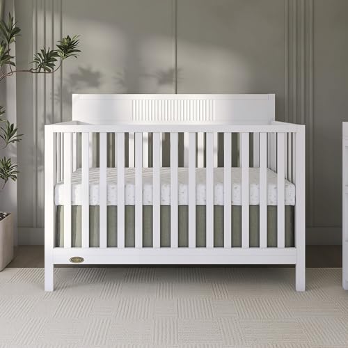 Image of Dream On Me Ivy 5-in-1 Convertible Full-Size Baby Crib in White, GreenGuard Gold & JPMA Certified, 3 Mattress Heights, Converts to Toddler, Day & Full-Size Bed, Safe & Stylish Nursery