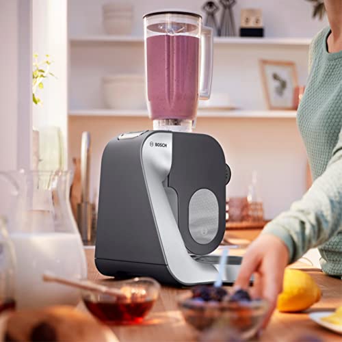 Bosch multipraktik serije 4, zdjela 3,9 l periva u perilici posuđa, mikser 1,25 l, mlin za meso, preša za citruse, kuka za tijesto, miješalica, kontinuirani sjeckalica, 3 diska, 900 W, antracit/srebro, MUM56340