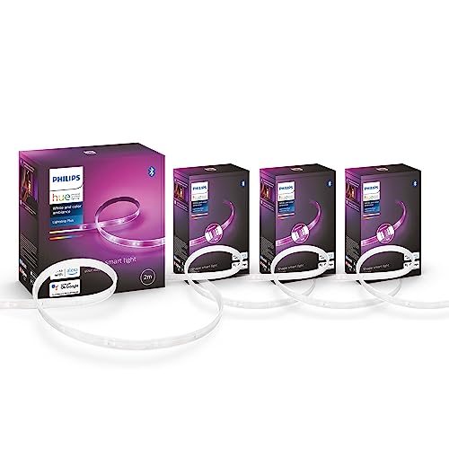 Philips Hue White & Col. Amb. Lightstrip Plus 2m Basis + Lightstrip Plus 3m Erweiterung, 16 Mio.