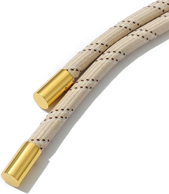 Rope Purse Strap - 38.58" (98cm) Replacement Crossbody Bag Strap, Durable Shoulder Handbag Handle with Gold Rings Brown