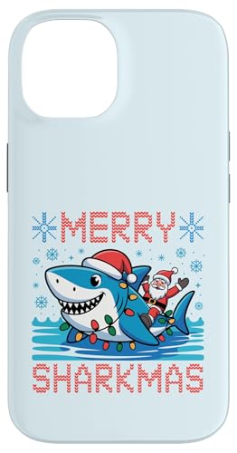 Merry Sharkmas AO[Z[^[ T^V[N NX}XCg X}zP[X iPhone 14 p