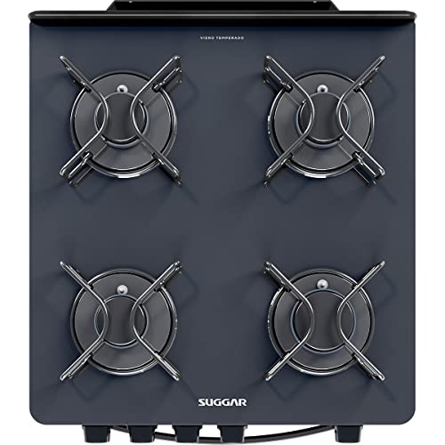 SUGGAR FOGÃO NEO COOK PRETO MESA DE VIDRO 4 BOCAS ACENDIMENTO AUTOMÁTICO FGV410PT