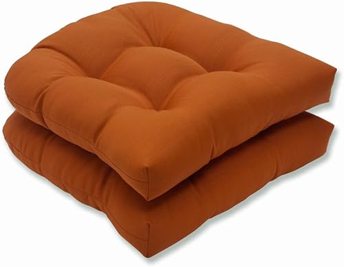 Vista 52 de Pillow Perfect Pompeii - Cojín de mimbre sólido para asiento de patio para interiores y exteriores, reversible, resistente a la intemperie y a